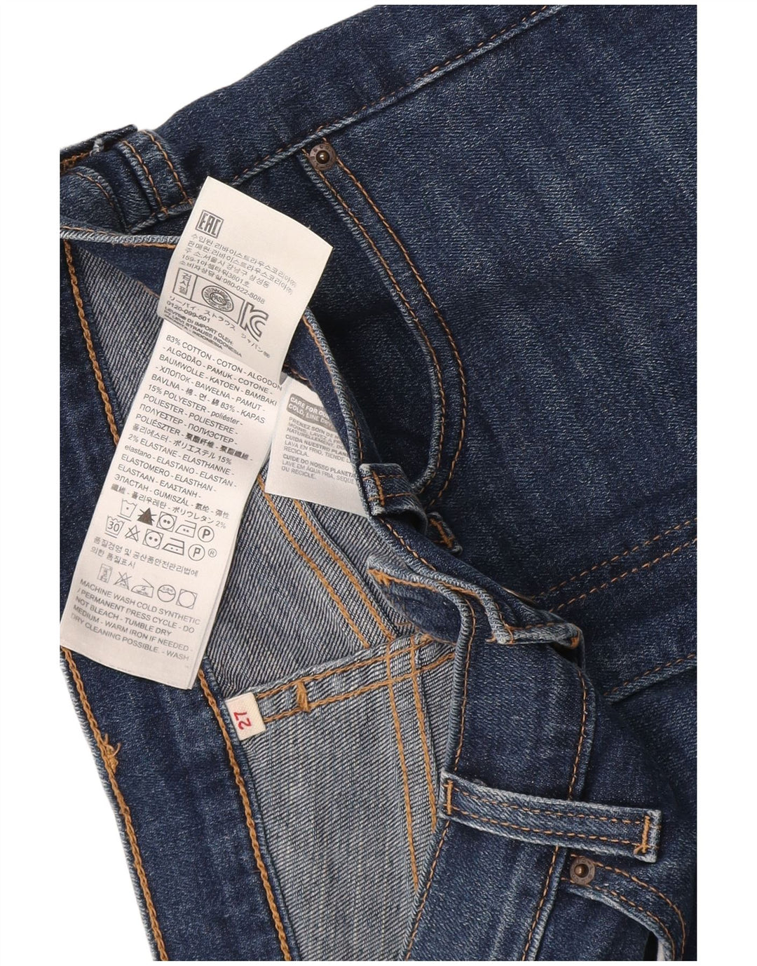 Damskie spodenki jeansowe Levi's W27 Małe, niebieskie, bawełniane