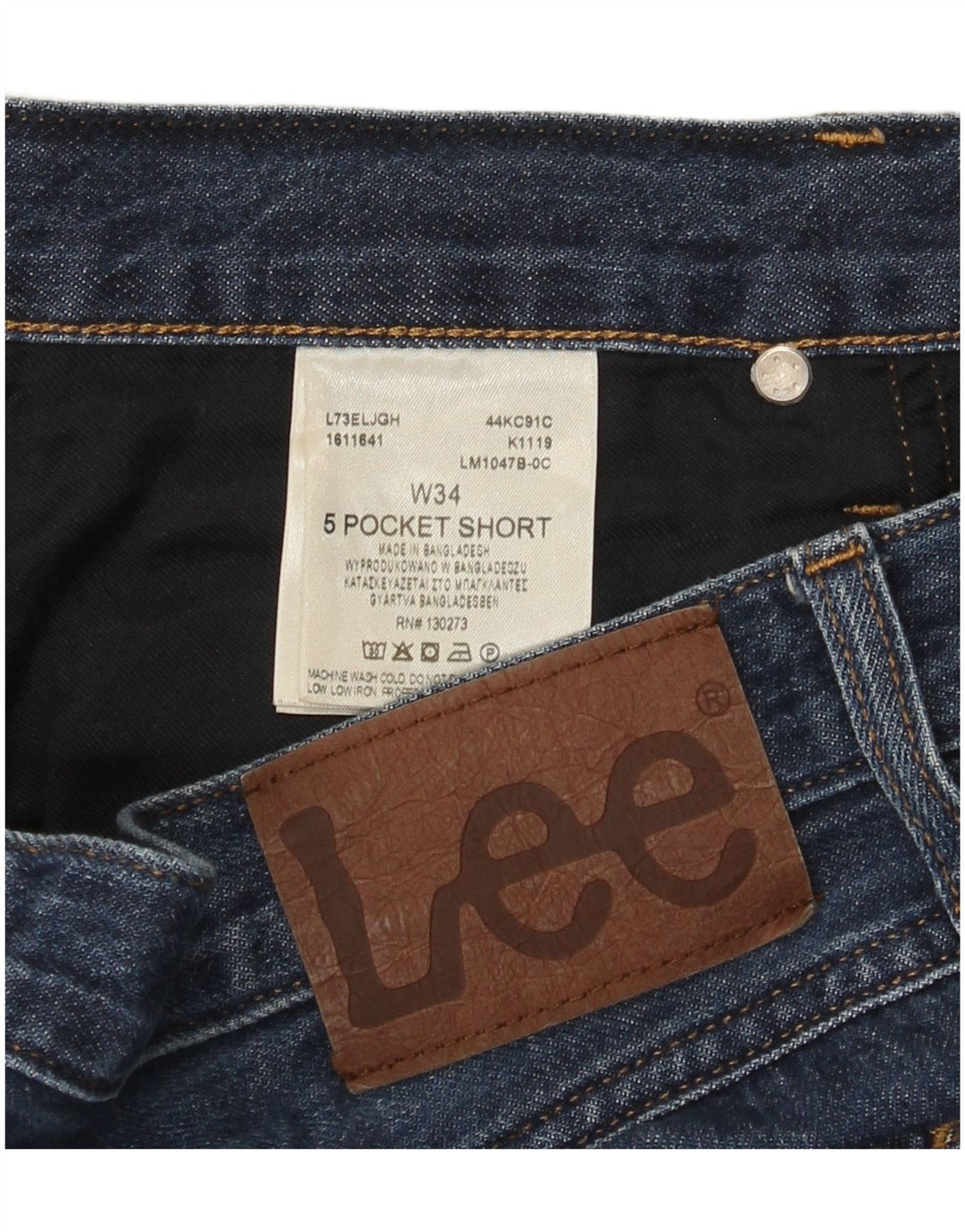 Męskie spodenki jeansowe Lee W34, duże, niebieskie, bawełniane