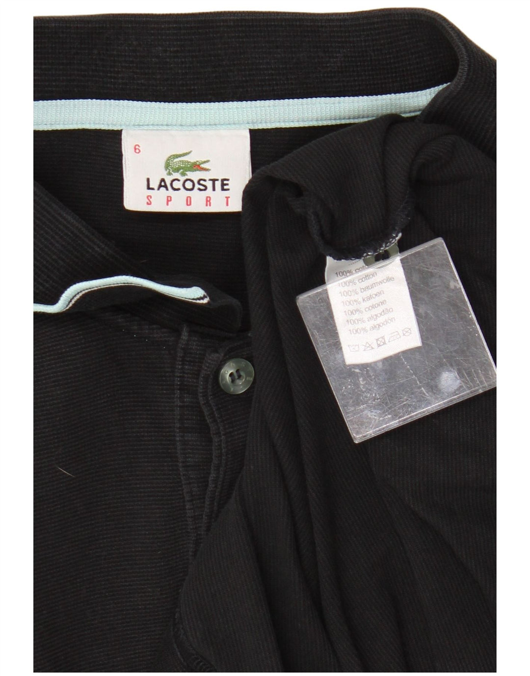 Męska koszulka polo Lacoste, rozmiar 6, XL, czarna, bawełniana