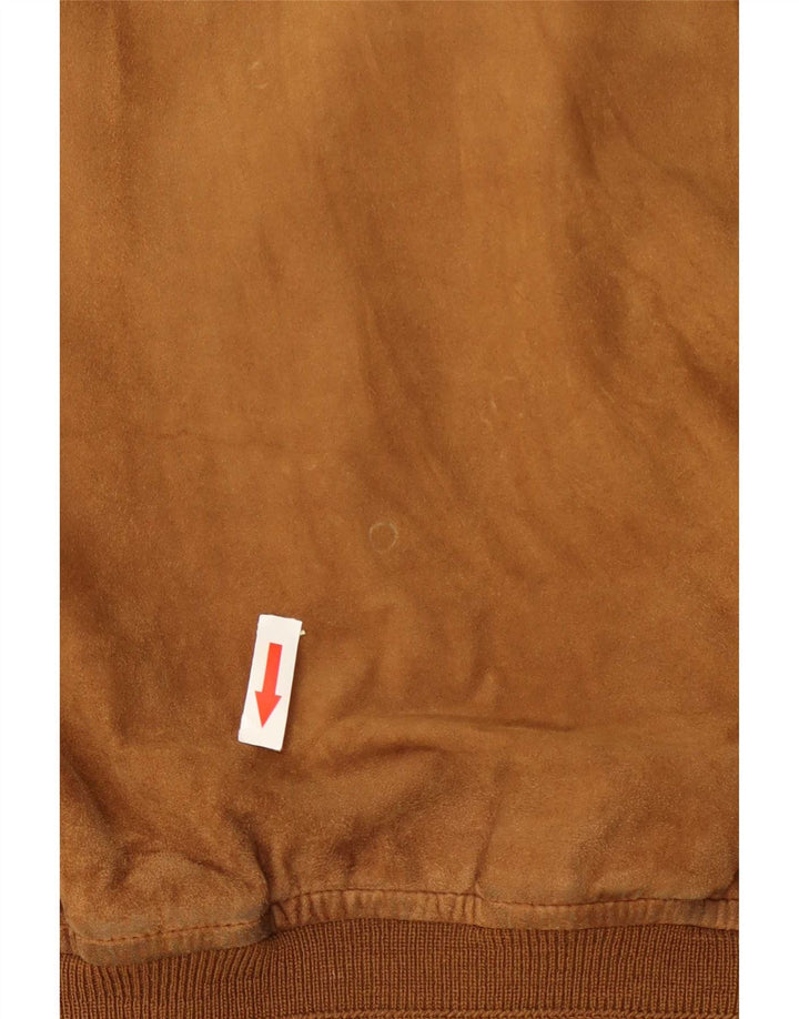 Vintage męska zamszowa kurtka bomber UK 42 XL beżowa