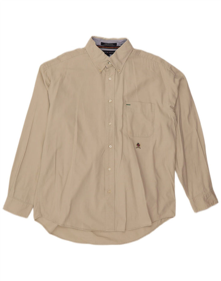 Męska koszula TOMMY HILFIGER, duża, złamanej bieli, bawełniana