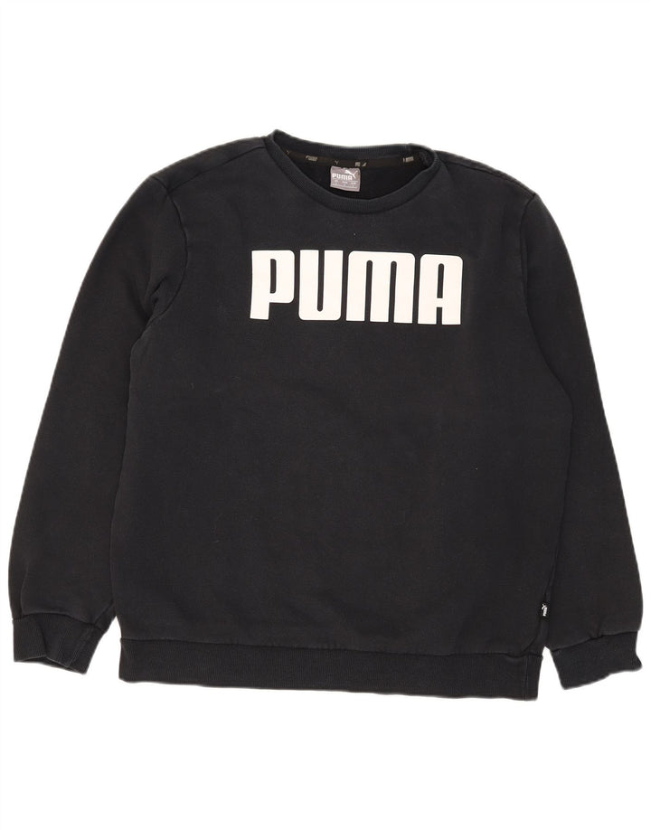 Męska bluza z grafiką Puma, duża, czarna, bawełniana