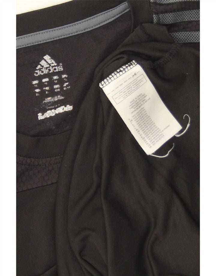 Adidas Męska koszulka Climalite Top XL Czarny poliester z blokami kolorów