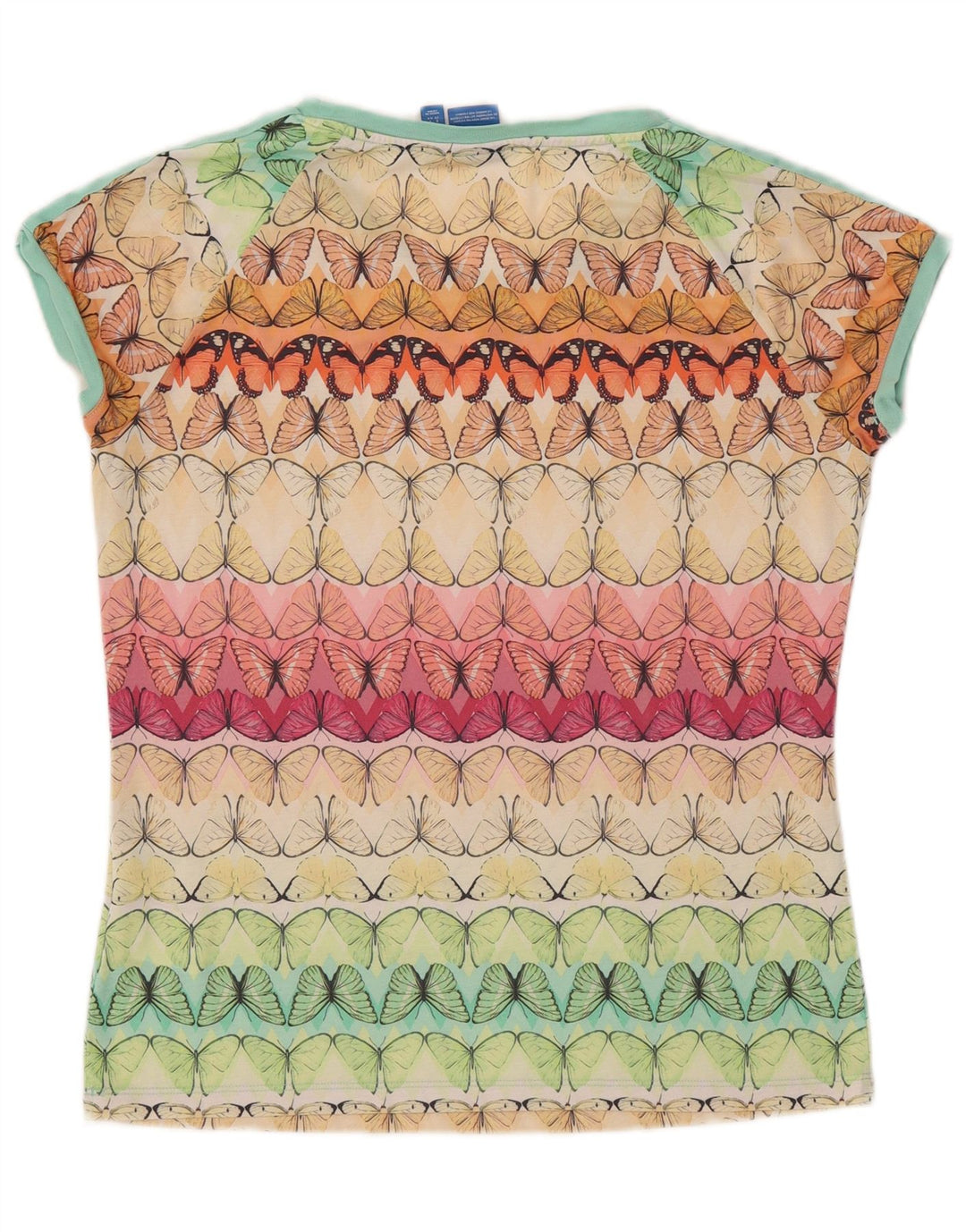 Damska koszulka z grafiką ADIDAS Top UK 12 Średni wielobarwny motyl