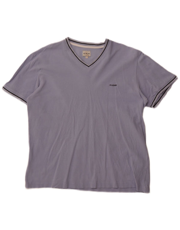 T-shirt damski Calvin Klein Jeans Top UK 18 XL, fioletowa bawełna