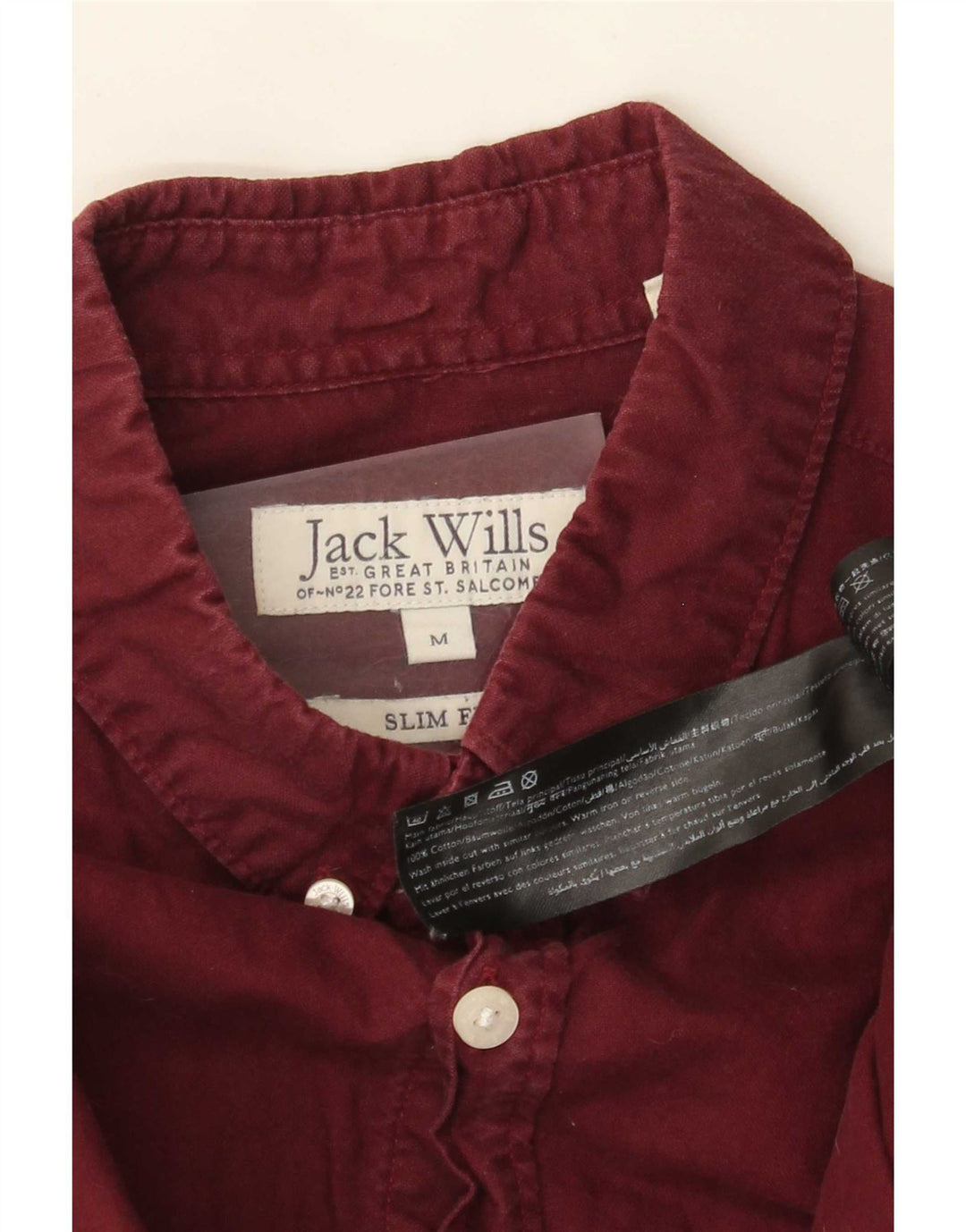 Koszula męska Jack Wills o dopasowanym kroju, średnia, bordowa bawełna