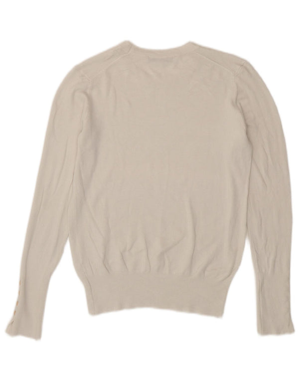 Sweter damski Zara z okrągłym dekoltem UK 12, średni biały