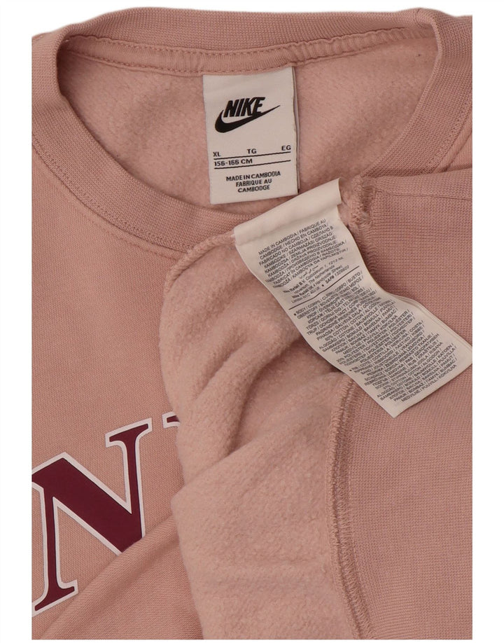 Dziewczęca bluza oversize z grafiką NIKE Oversize 13-14 lat XL, różowa, bawełniana
