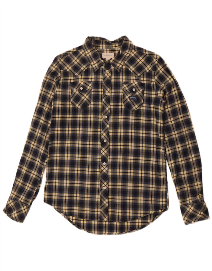 Koszula chłopięca Diesel 15-16 lat 2XL, bawełniana, granatowa w kratkę