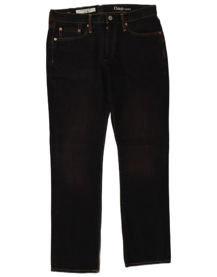 Damskie jeansy Gap Slim W30 L30 Granatowe, bawełniane