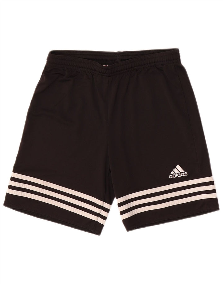 ADIDAS Boys Climalite Sport Shorts 11-12 Years Large  Black Polyester