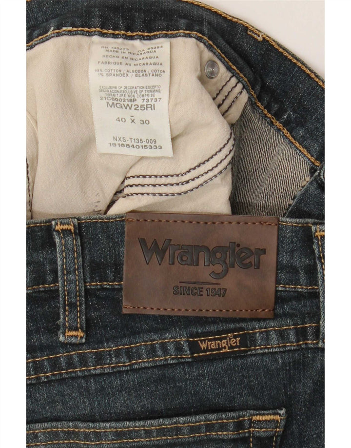 Męskie jeansy Wrangler o prostym kroju W40 L30, niebieskie, bawełniane
