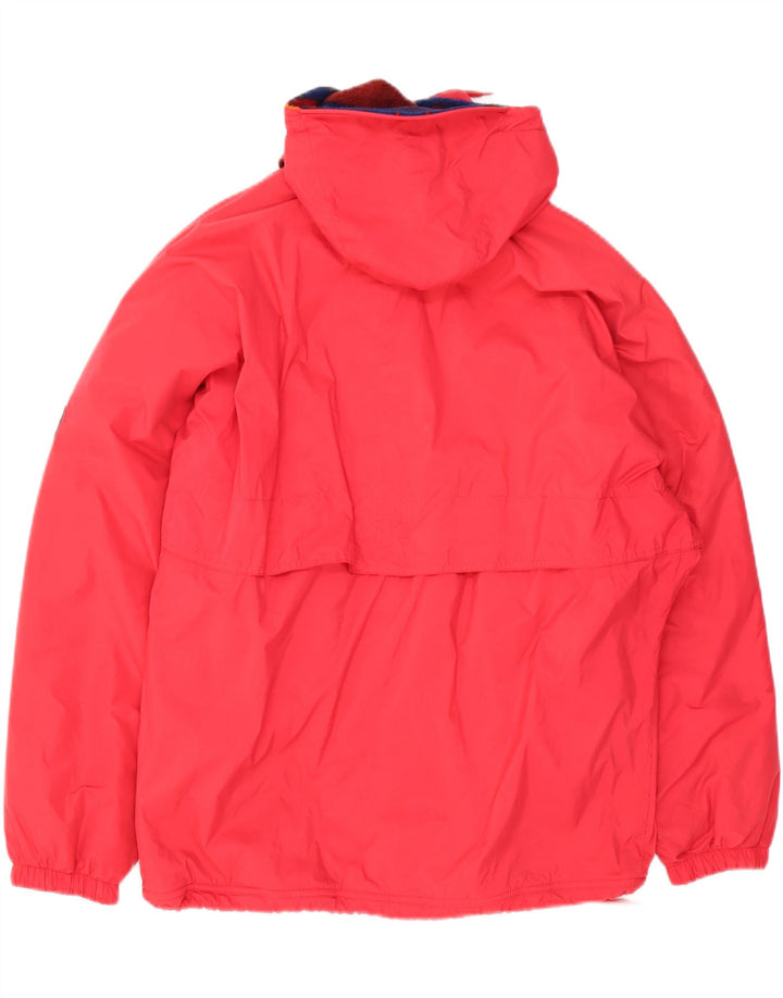 K-WAY Womens Oversized Hooded Windbreaker Jacket UK 14 Medium Red