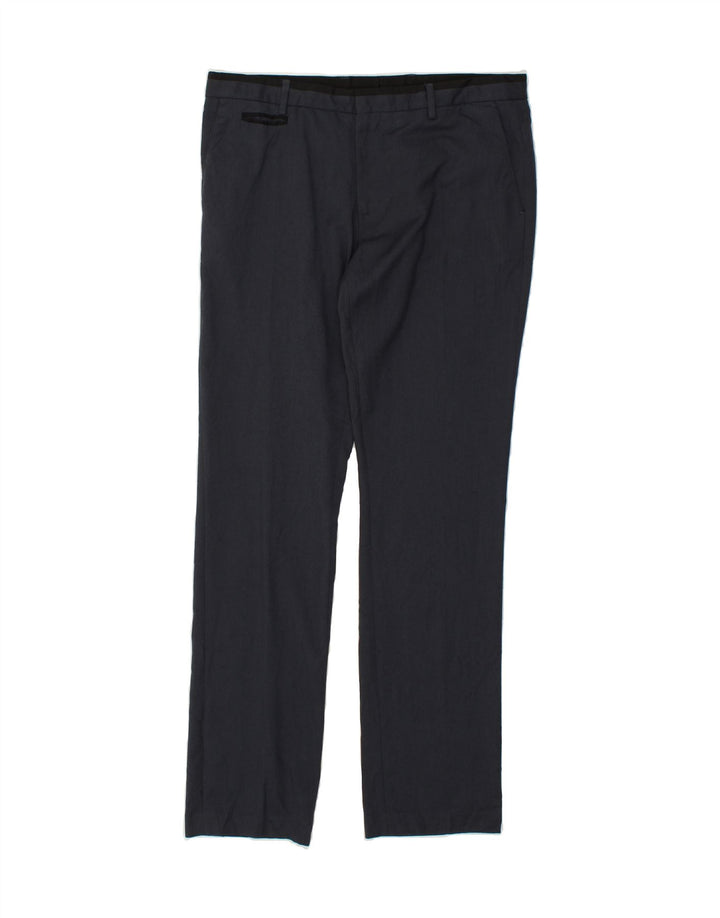 JULES Womens Fitted Slim Suit Trousers W36 L34 Navy Blue Polyester Vintage Jules and Second-Hand Jules from Messina Hembry 