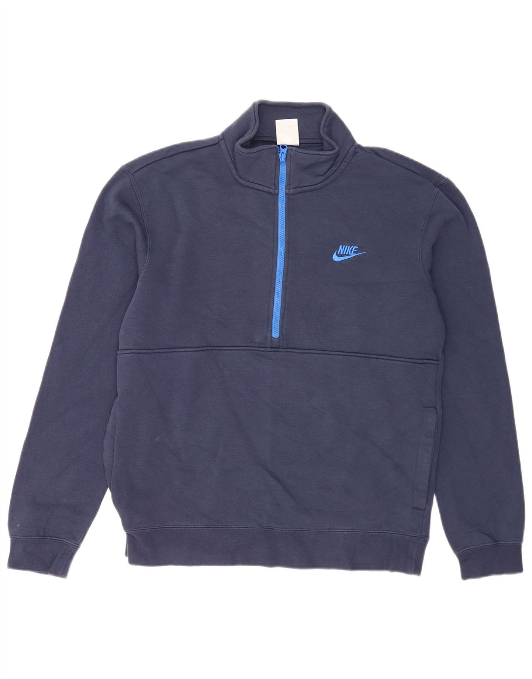 Męski sweter z zamkiem błyskawicznym Nike, średni granatowy, bawełniany