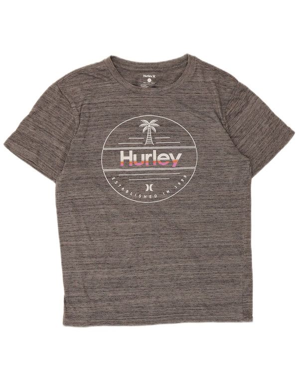 Damski T-shirt Hurley Petit Graphic Top UK 10, mały, szary, nakrapiany poliester