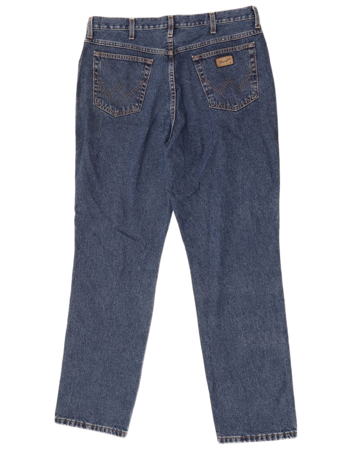 Wrangler Męskie proste dżinsy W38 L30 Niebieskie bawełniane