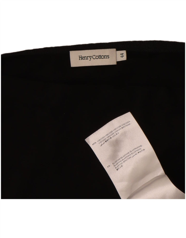T-shirt damski Henry Cottons Top IT 44 Średnia czarna wiskoza