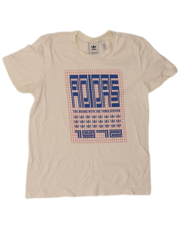 Męska koszulka z grafiką Adidas Top Medium Off White Cotton