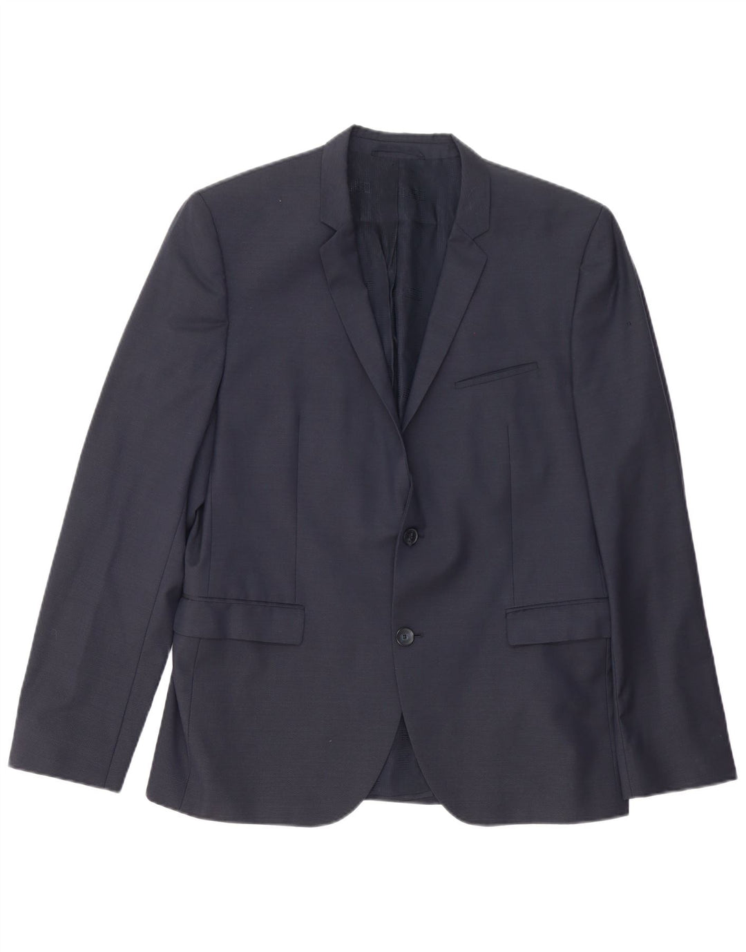 Męska marynarka zapinana na 2 guziki Hugo Boss UK 54 2XL Granatowa wełna