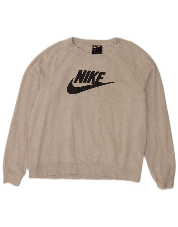Damska bluza z grafiką Nike, UK 14, średnia szara, nakrapiana bawełna
