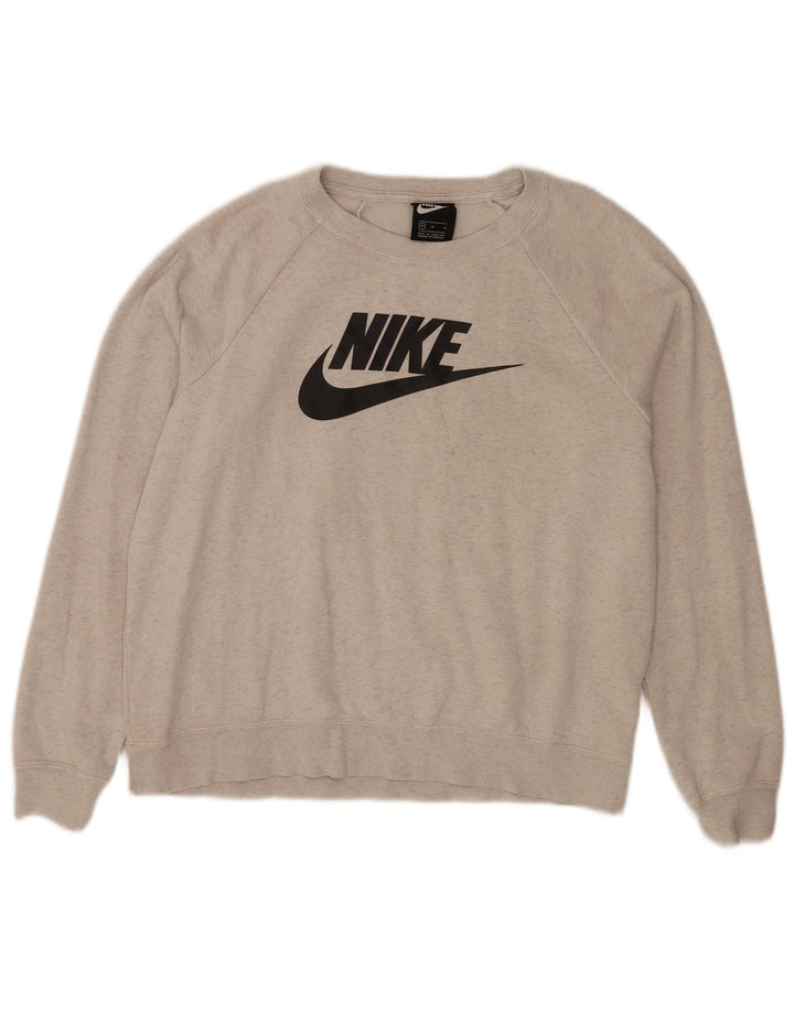 Damska bluza z grafiką Nike, UK 14, średnia szara, nakrapiana bawełna