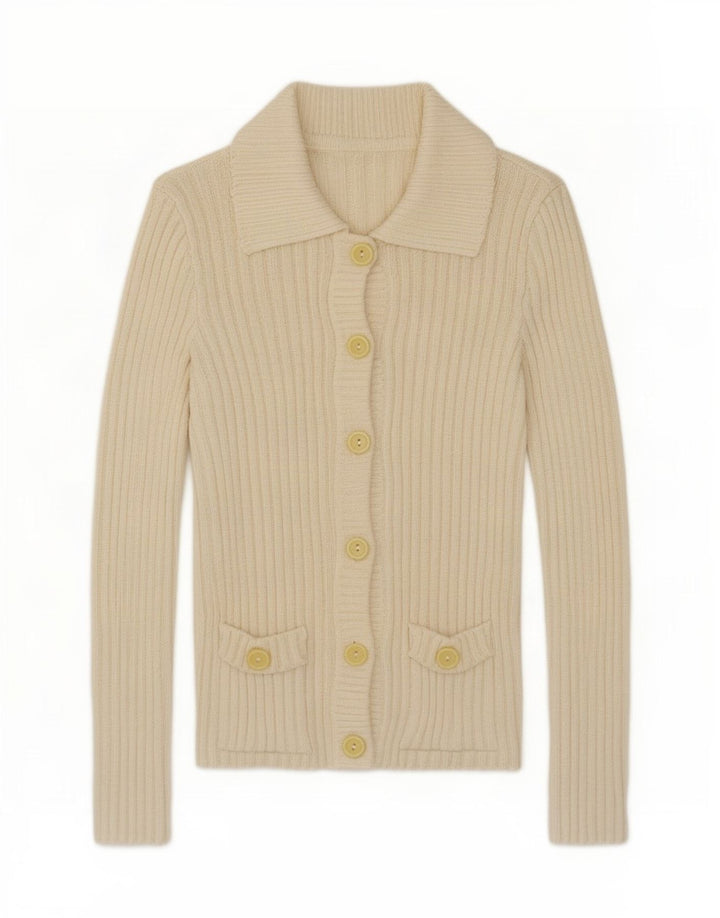 Sweter damski w stylu vintage, średni, w kolorze złamanej bieli