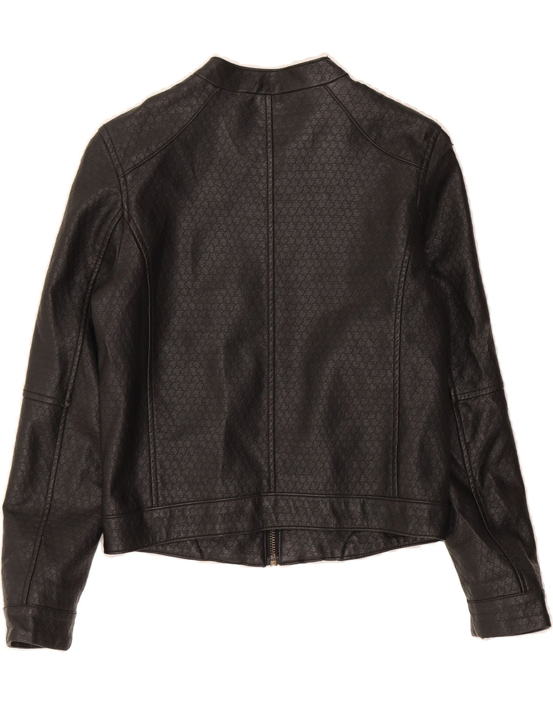 SISLEY Girls Faux Leather Jacket 8-9 Years Large Black Polyurethane Vintage Sisley and Second-Hand Sisley from Messina Hembry 