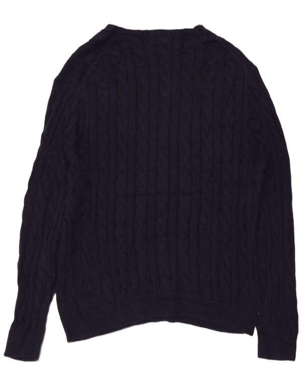 POLO RALPH LAUREN Męski sweter z dekoltem w łódkę, 2XL, granatowy, bawełniany