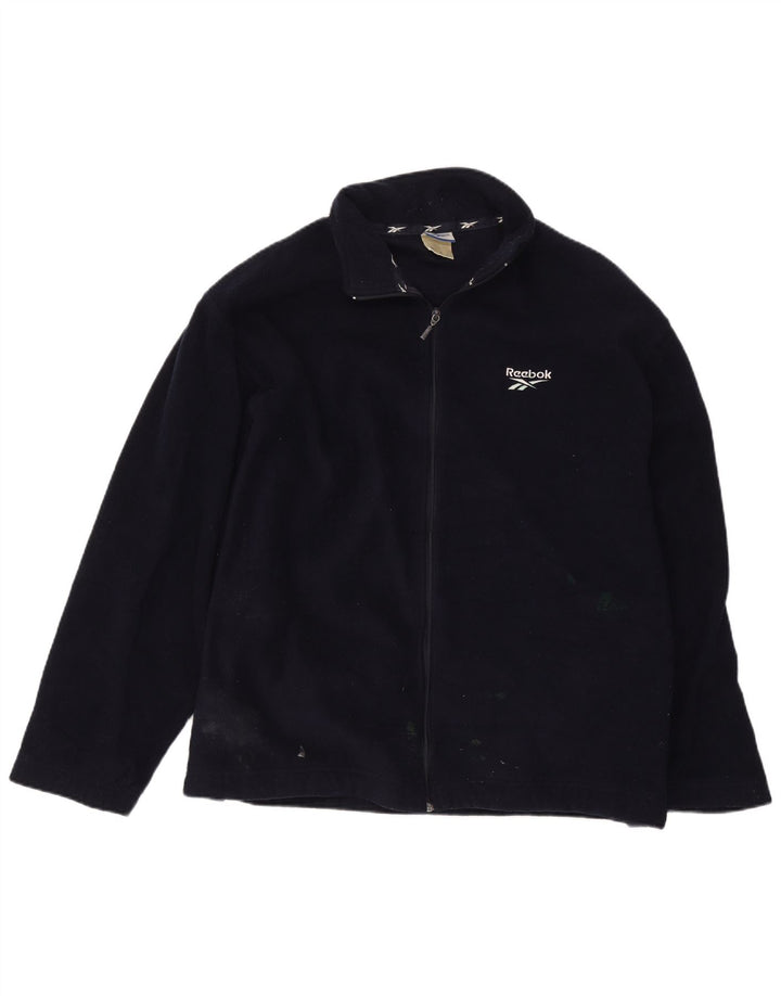Męska kurtka polarowa Reebok UK 40, duża, granatowa, poliester