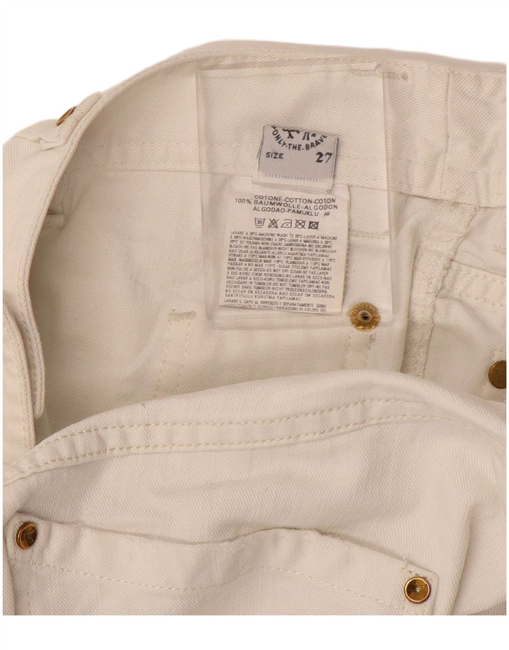 DIESEL Damskie proste dżinsy W27 L29 Biała bawełna