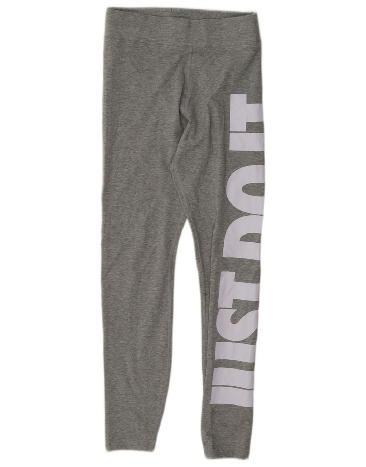Damskie legginsy Nike Graphic UK 10, małe, szare, bawełniane