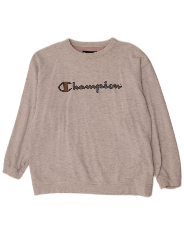 Męska bluza Champion z grafiką, duża, szara, nakrapiana bawełna