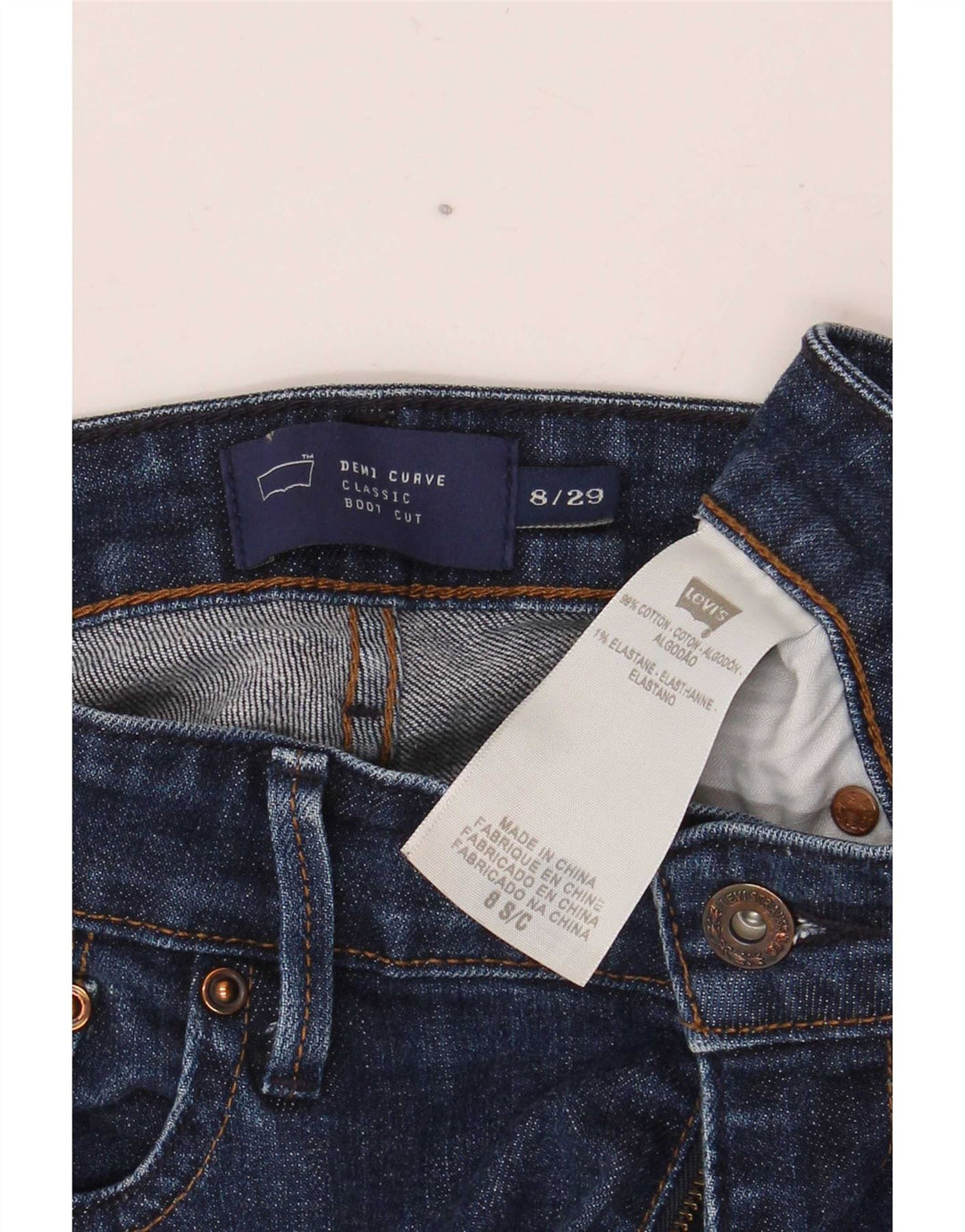 Damskie jeansy Levi's Demi Curve Bootcut US 8 Medium W29 L30 Granatowe