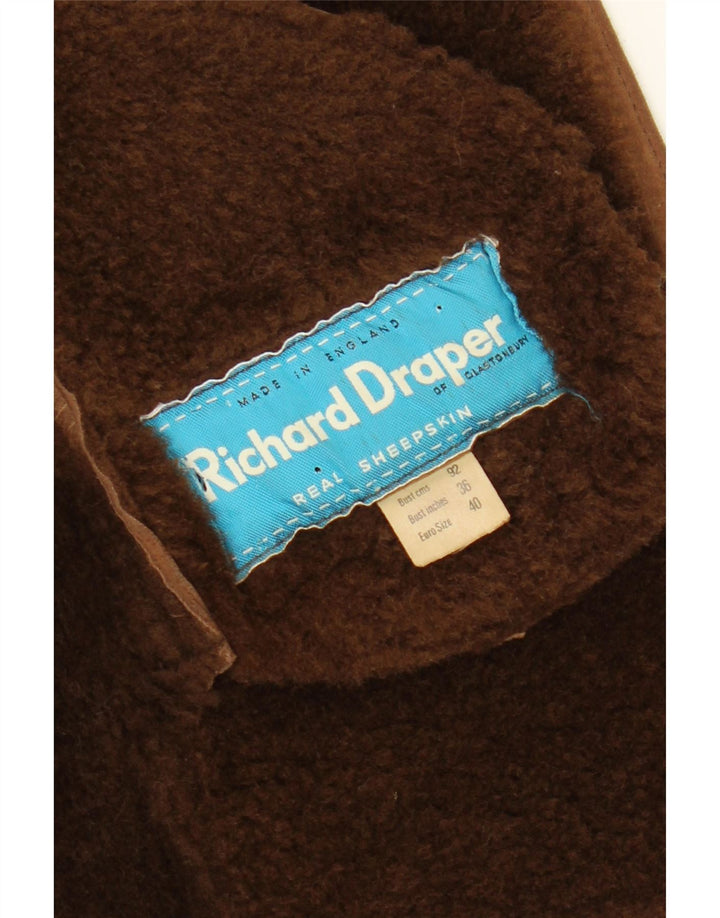 RICHARD DRAPER Womens Shearling Coat EU 40 Medium Brown Sheepskin Vintage Richard Draper and Second-Hand Richard Draper from Messina Hembry 