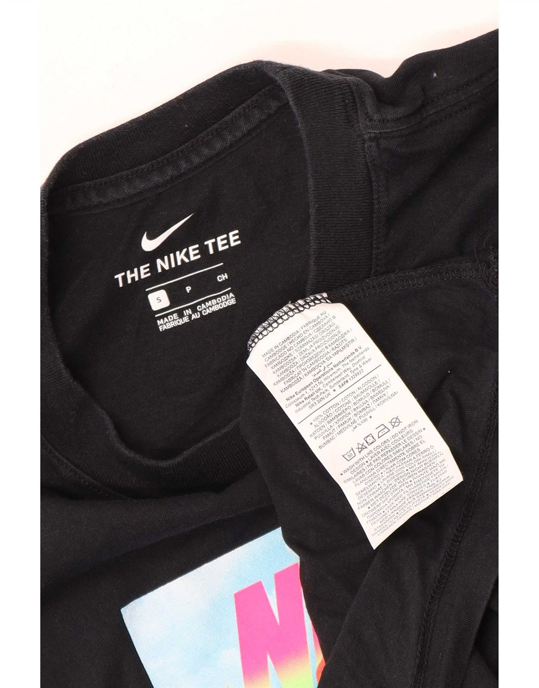 Męski T-shirt z grafiką Nike, mały, czarny, bawełniany