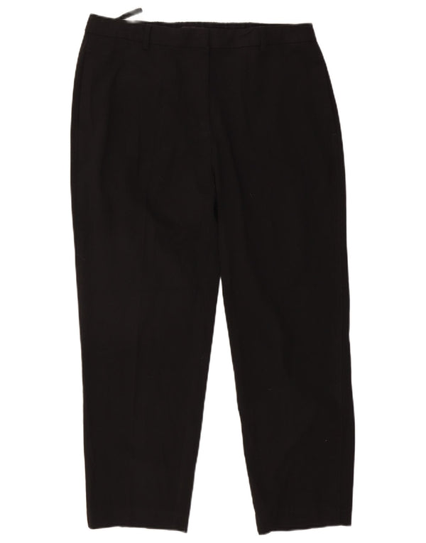 Spodnie damskie Marks & Spencer, proste, przycięte, UK 16, duże, W34 L26, czarne