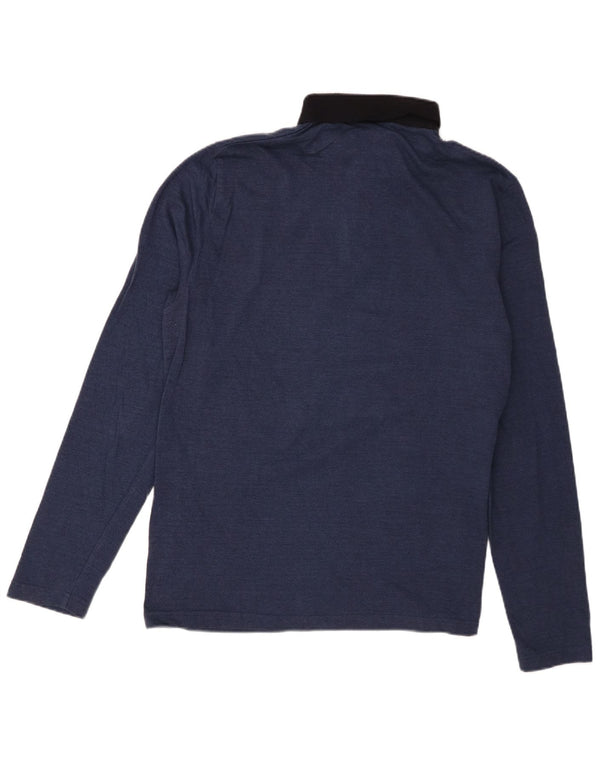 Cerruti 1881 Mens Long Sleeve Rugby Polo Shirt 2XL Navy Blue Colourblock