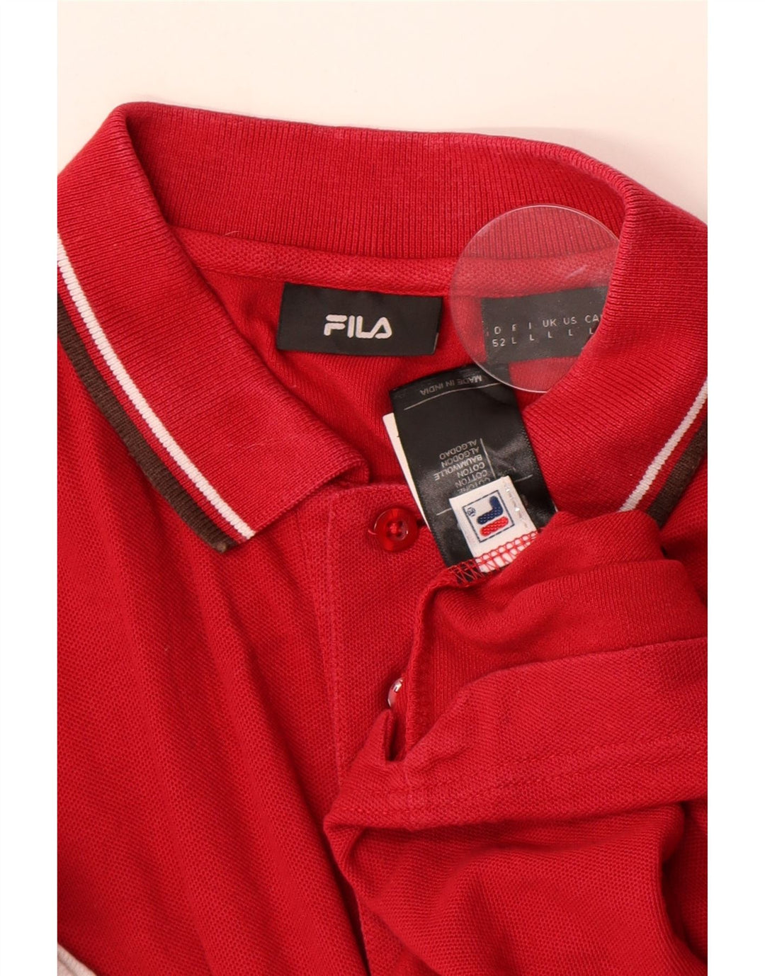 Męska koszulka polo Fila, duża, czerwona, bawełniana