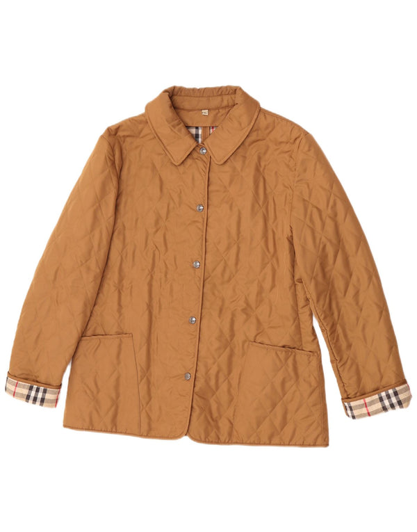 Damska pikowana kurtka Burberry UK 16, duża, beżowa, bawełniana