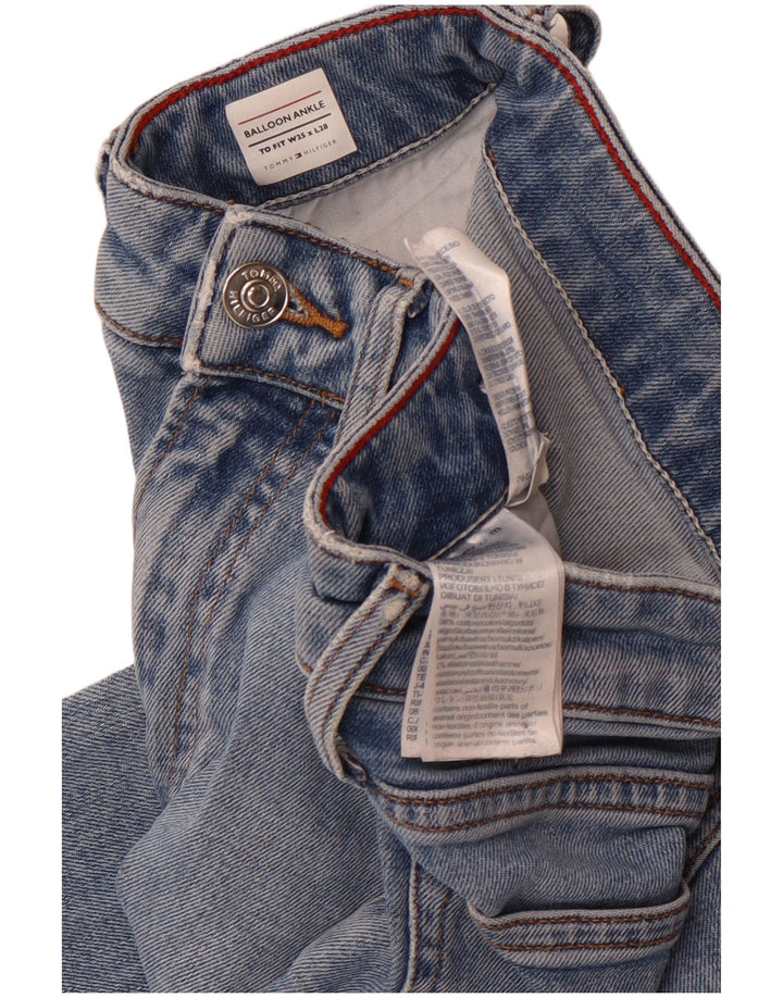 Damskie jeansy TOMMY HILFIGER z nogawkami balonowymi i wysokim stanem W25 L25 niebieskie