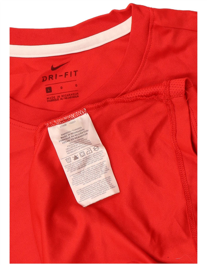 Damski T-shirt NIKE Dri Fit Top UK 16, duży, czerwony poliester