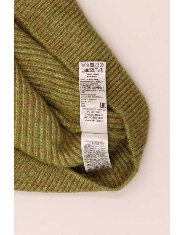 Marks & Spencer Damski podkoszulek z kamizelką i zamkiem błyskawicznym UK 14, średni khaki, nakrapiany