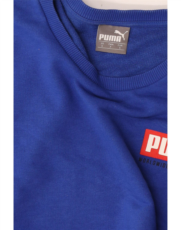 Męska bluza z grafiką Puma, mała niebieska