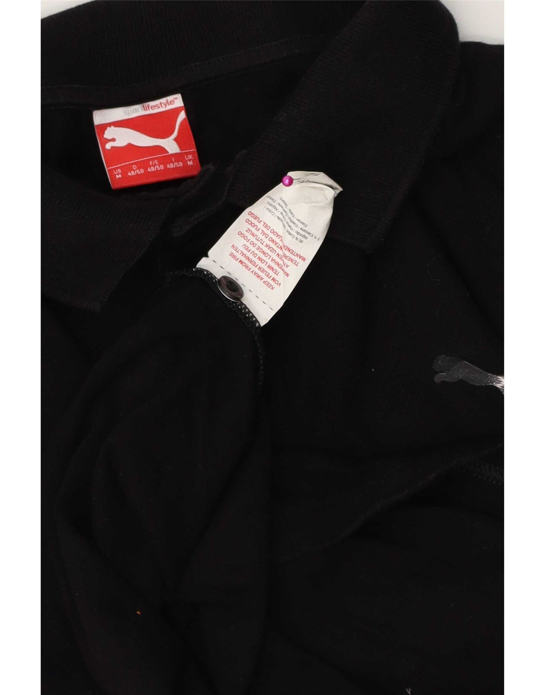 Męska koszulka polo Puma, średnia czarna, bawełniana