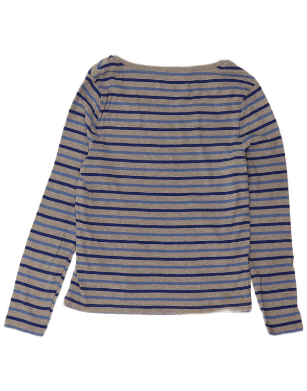 Damski top Tommy Hilfiger z długim rękawem UK 14, duży, szary, bawełniany w paski