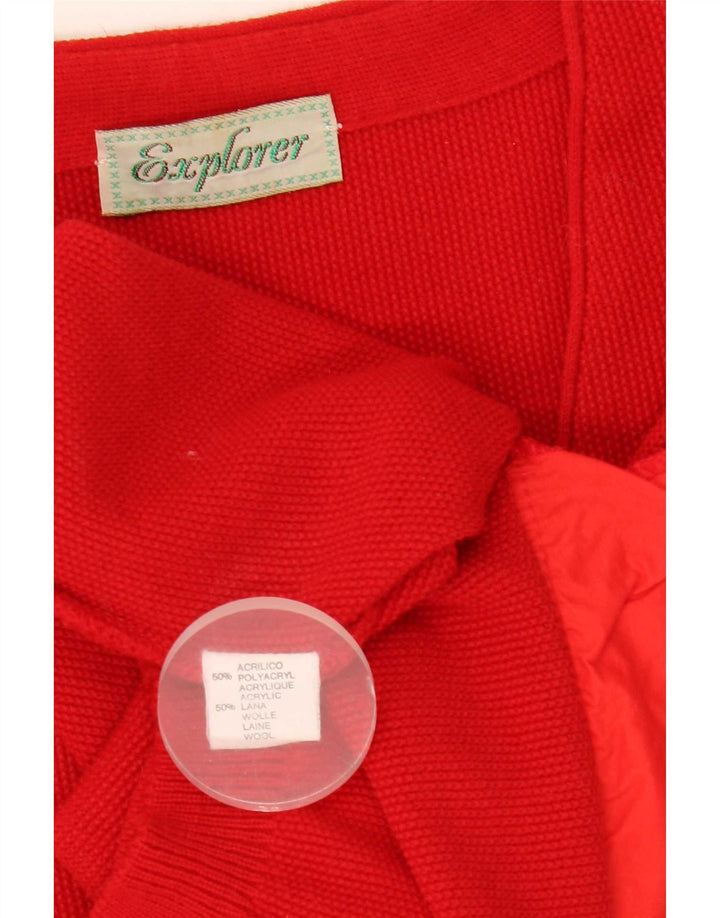 Męski sweter rozpinany Explorer IT 54 XL, czerwony akryl