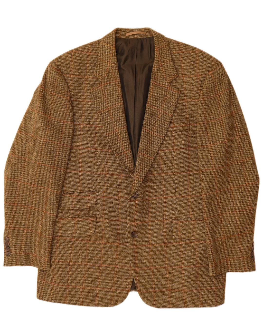 Męska marynarka zapinana na 2 guziki HUGO BOSS EU 56 3XL Brązowa kratka Nowa wełna