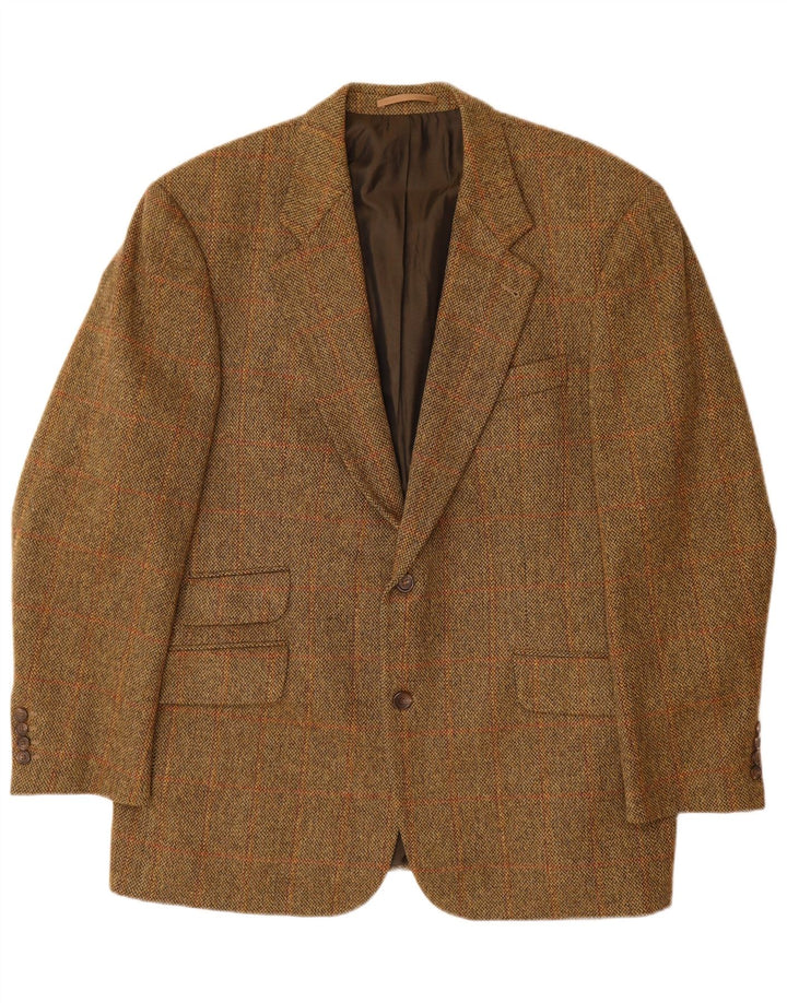 Męska marynarka zapinana na 2 guziki HUGO BOSS EU 56 3XL Brązowa kratka Nowa wełna