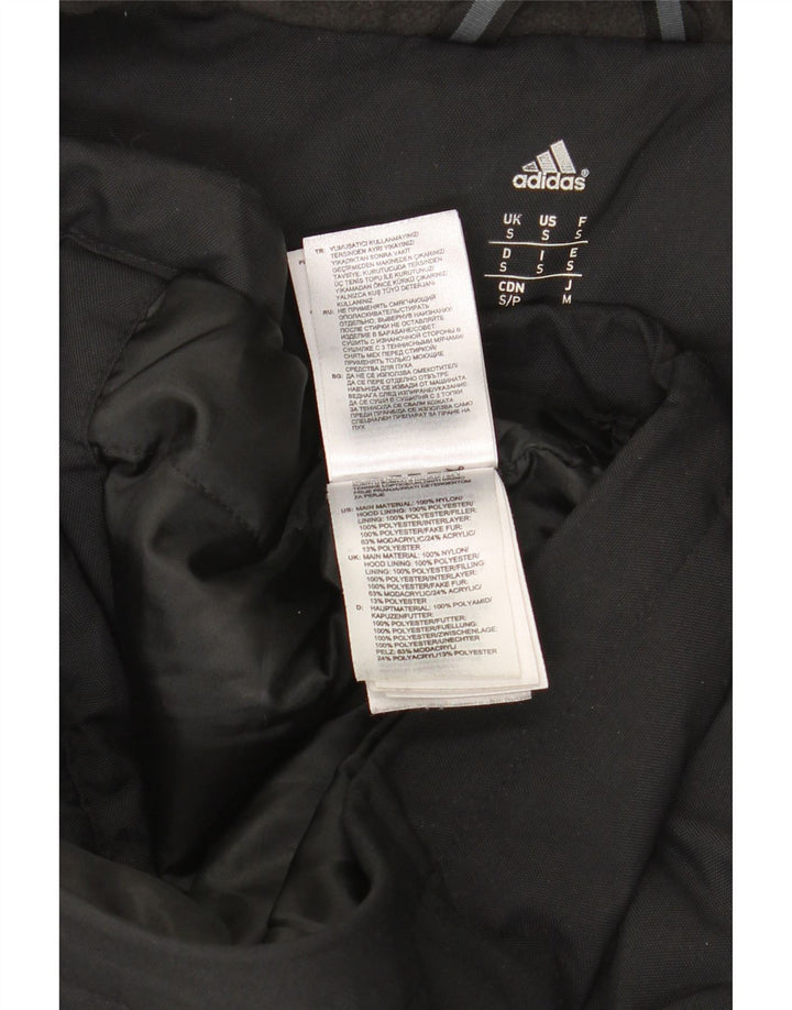 Adidas Męska kurtka parka z kapturem UK 36 Mały czarny nylon